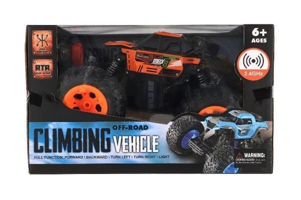 Auto RC Off-Road terénní 2,4GHz plast 32cm dobíjecí pack+baterie oranžové v krabici 38x23x26cm