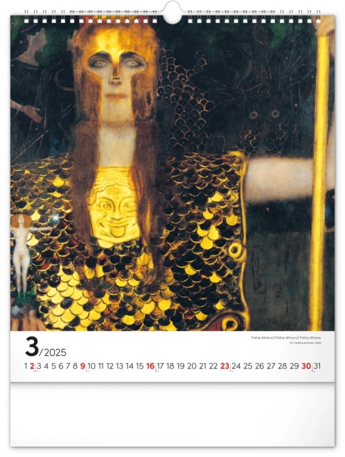 Nástěnný kalendář Gustav Klimt 2025, 30 × 34 cm