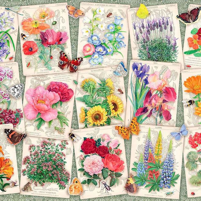 RAVENSBURGER Puzzle Oblíbené květiny venkovských zahrad 1000 dílků