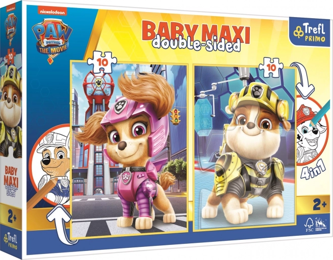 TREFL Oboustranné puzzle Tlapková patrola: Sky a Rubble BABY MAXI 2x10 dílků