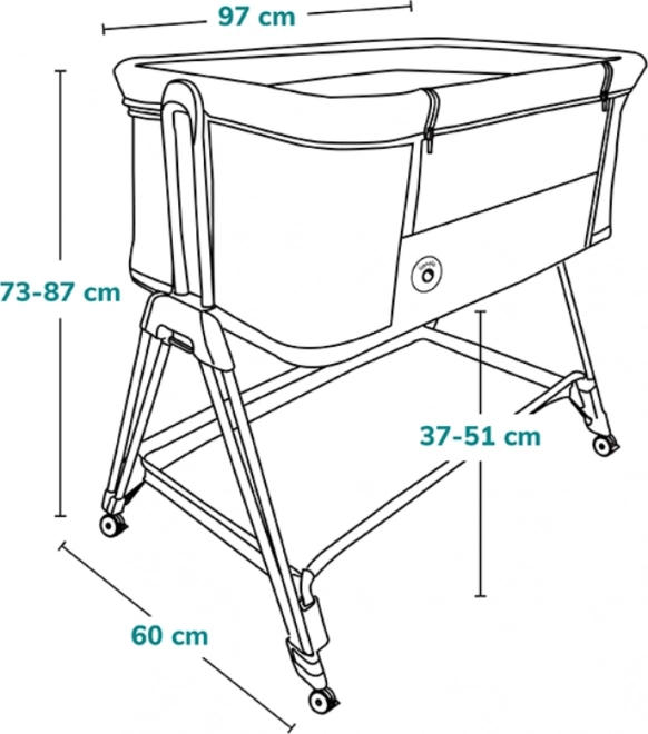 LIONELO Postýlka Luna 2v1 – Grey Concrete