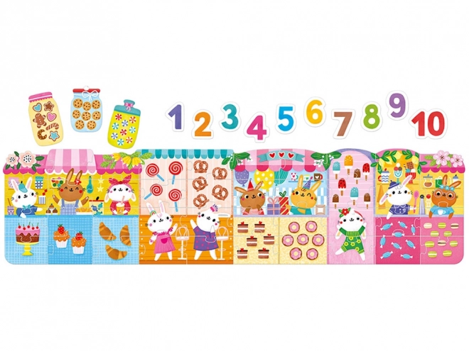 Puzzle Čísla zajíčci
