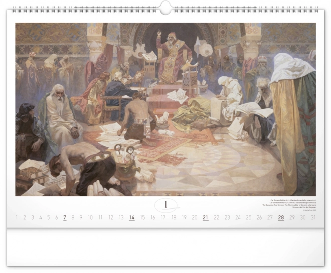 Nástěnný kalendář Slovanská epopej – Alfons Mucha 2024, 48 × 33 cm