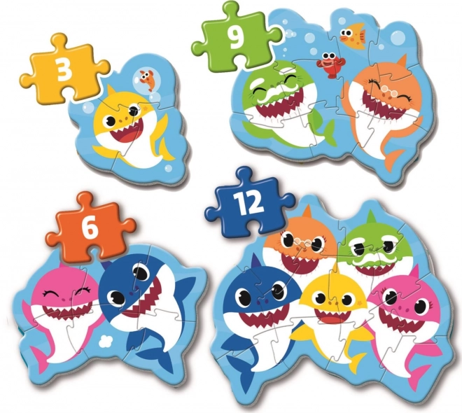 CLEMENTONI Moje první puzzle Baby Shark 4v1 (3,6,9,12 dílků)