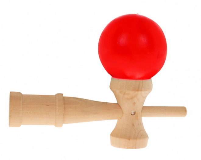 Arkádová hra Kendama pro děti 3+ a dospělé Dřevěná hračka + červená kulička