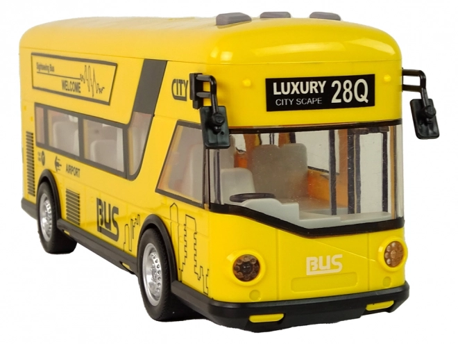 Žlutý městský autobus s třecím pohonem 1:18