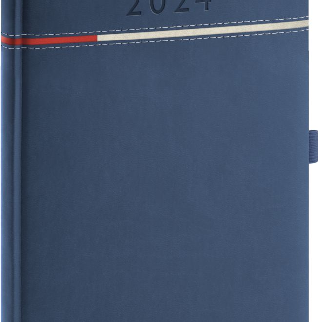 Týdenní diář Tomy 2024, modro-červený, 15 × 21 cm