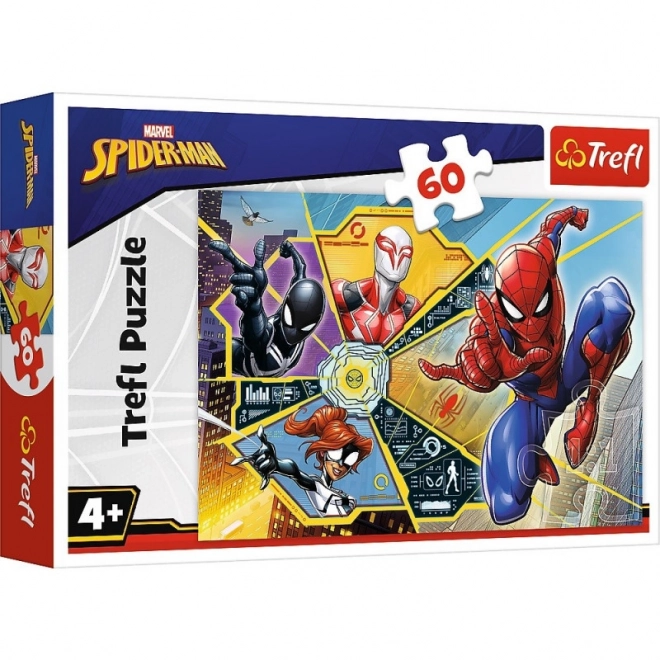 Puzzle Spiderman na síti 60 dílků