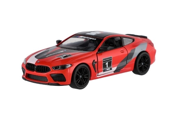 Auto Kinsmart BMW M8 Competition Coupé 1:38 kov/plast 12,5cm 4 barvy na zpětné natažení 12ks v boxu