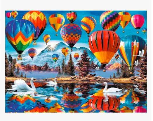 Puzzle dřevěné Barevné balóny 1000 dílků