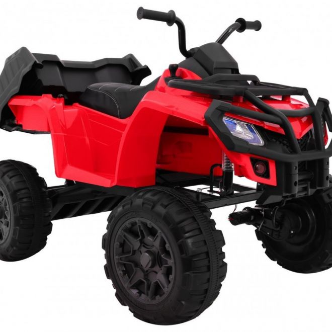 Čtyřkolka XL ATV 2,4GHz na baterie pro děti Červená + dálkové ovládání + pohon 4x4 + nosič zavazadel + startování zdarma + EVA + LED audio