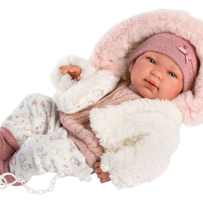 Llorens 84334 NEW BORN HOLČIČKA - realistická panenka miminko s celovinylovým tělem - 43 cm