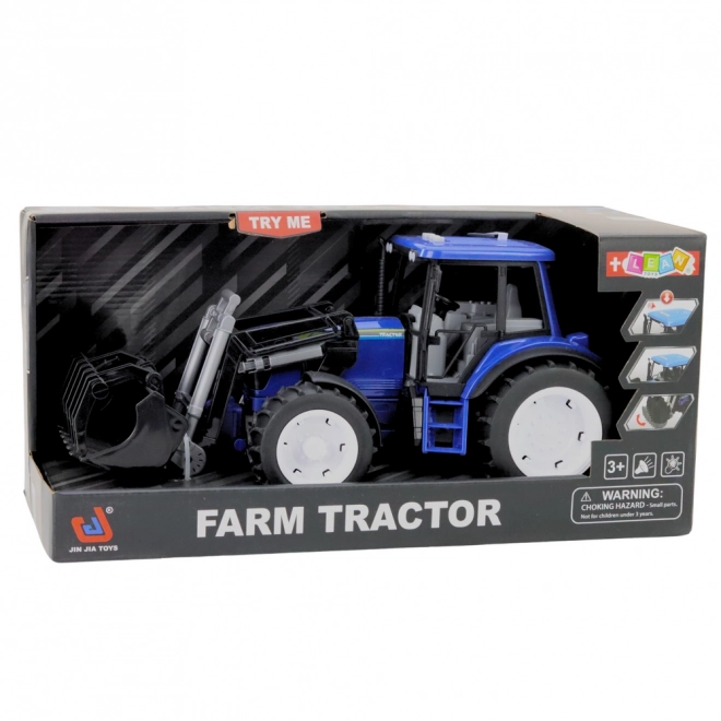 Dětský traktor s pohyblivou lžící modrý