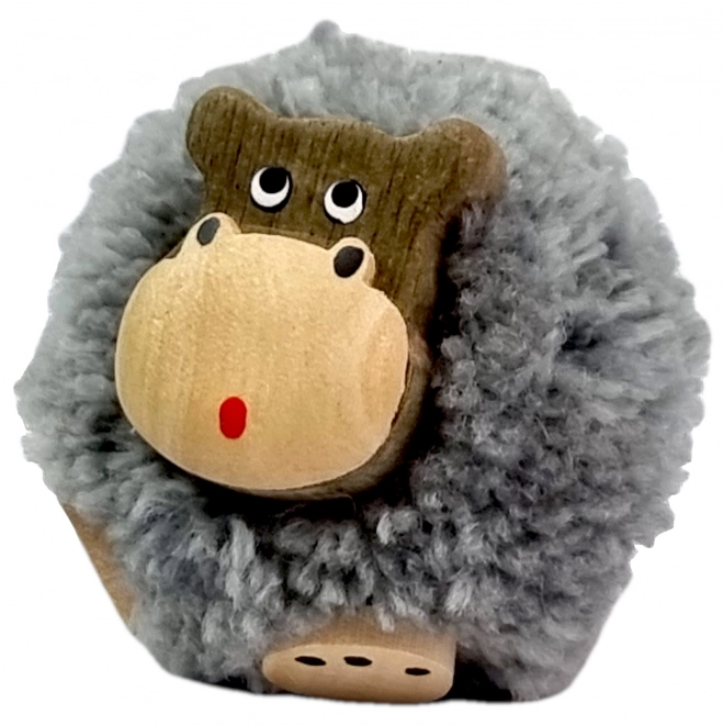 Dvěděti Dřevěná magnetka velká pompom Hroch