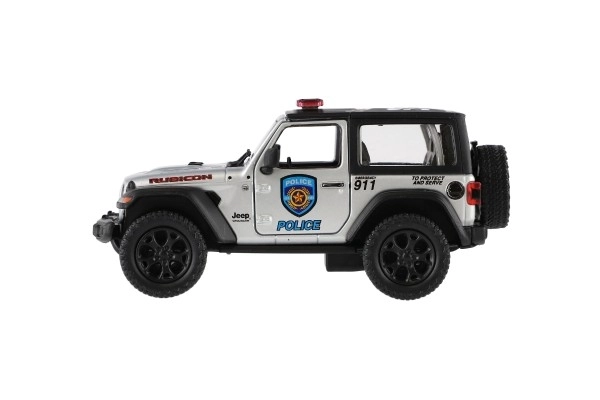 Auto Kinsmart Jeep Wrangler Policie 2018 kov/plast 12cm 2 barvy na zpětné nat. 12ks v boxu