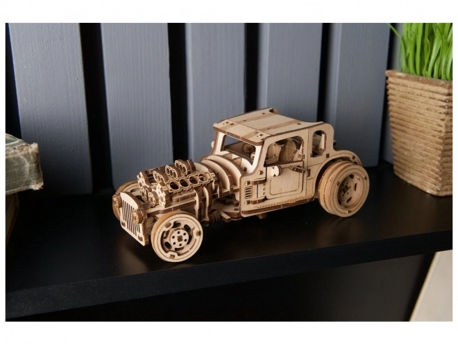 Ugears 3D dřevěné mechanické puzzle The Hot Rod Furious