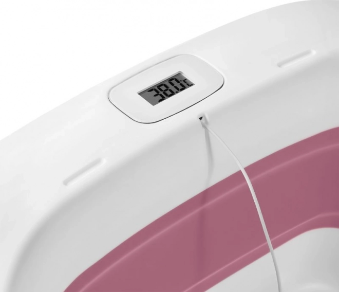 Lionelo Skládací vanička s teploměrem a lehátkem Pink Magnolia