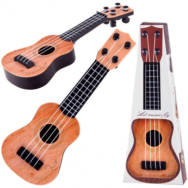 Mini ukulele pro děti 25 cm – světle hnědá