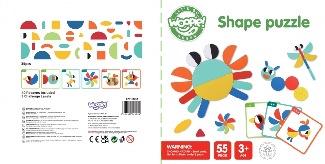 Dřevěná skládanka Montessori WOOPIE GREEN