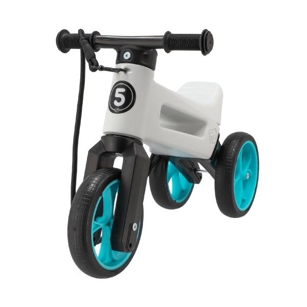 Dětské odrážedlo Funny Wheels Rider SuperSport 2v1 v krabici – Bílo-tyrkysové