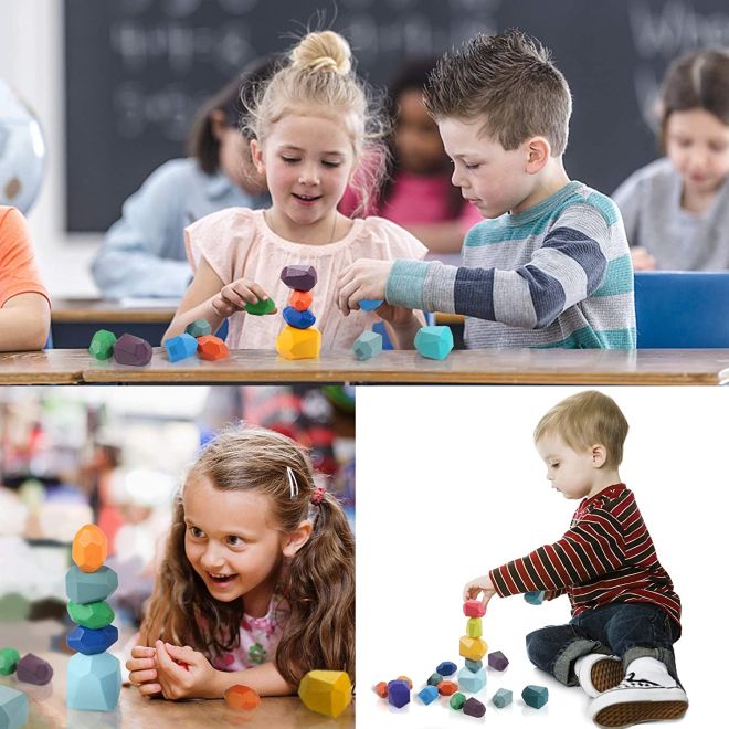 Montessori dřevěné balanční kameny