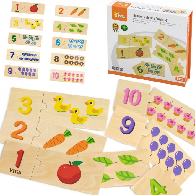 Sada Dřevěné Puzzle Viga Montessori