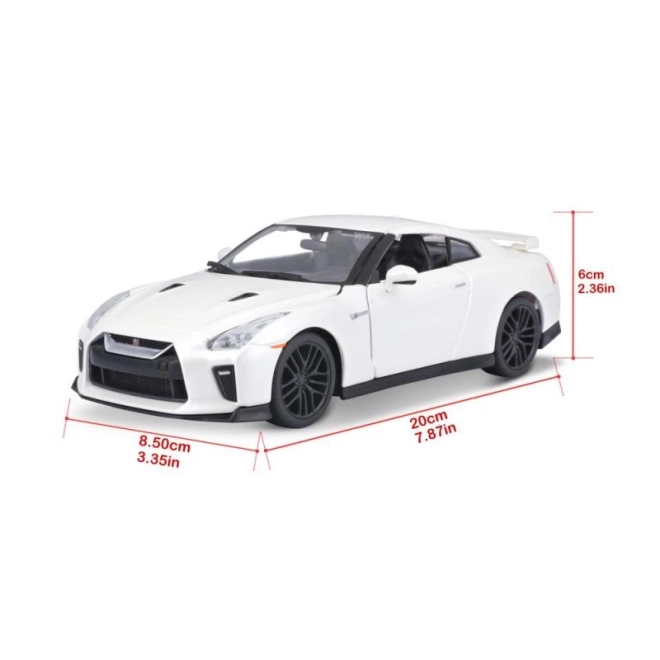 Bburago 1:24 Nissan GT-R Metallic 18-21082 – Bílý