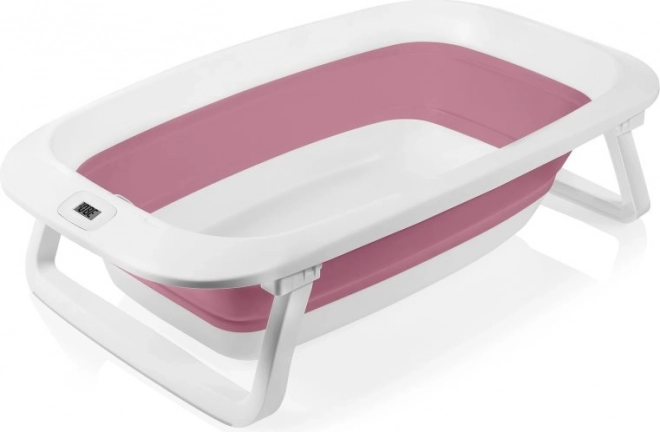 Lionelo Skládací vanička s teploměrem a lehátkem Pink Magnolia