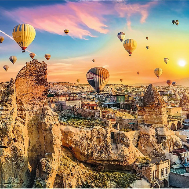 TREFL Puzzle UFT Romantic Sunset: Kappadokie, Turecko 500 dílků