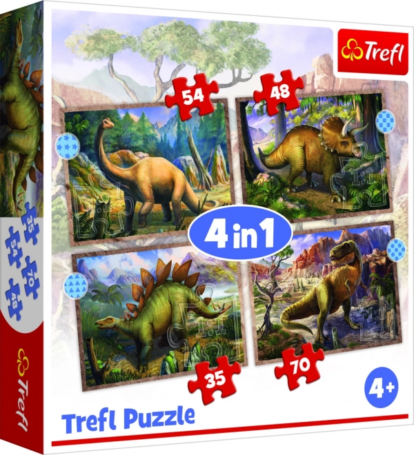 Poutavé dinosaury puzzle 4v1