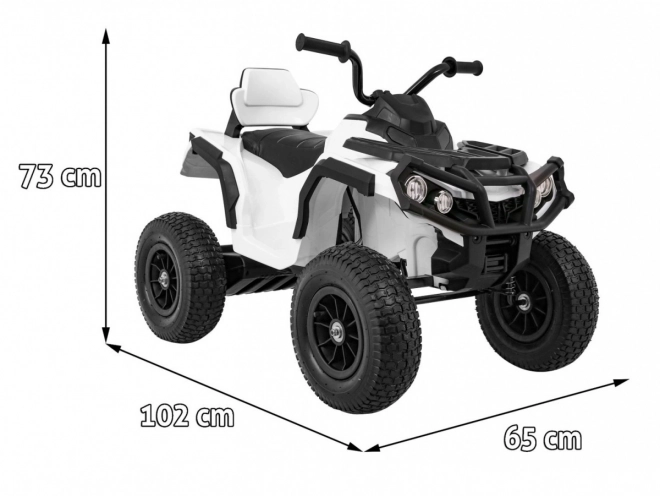 Dětská baterie ATV Air Quad White + nafukovací kola + rádio MP3 + startování zdarma