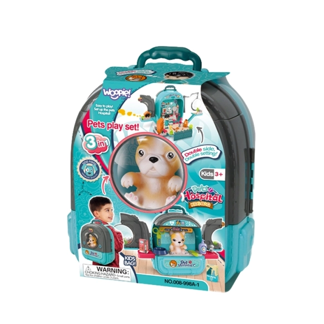 Woopie veterinářský batoh s domečkem a pejskem 3v1