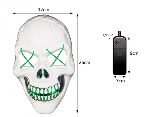 Vedl lebka maska halloween zářící vedl strana