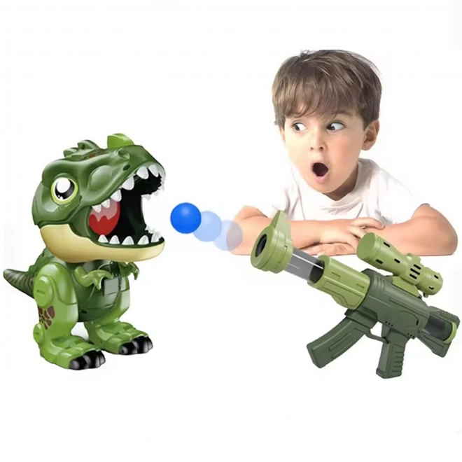 Interaktivní pistole na pěnové kuličky a dinosaurus od Woopie
