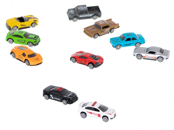 Sada kovových autíček 16 modelů