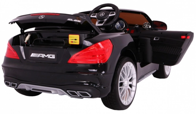 Mercedes AMG SL65 pro děti černý + dálkové ovládání + nosič zavazadel + nastavování sedadla + MP3 LED + pomalý start