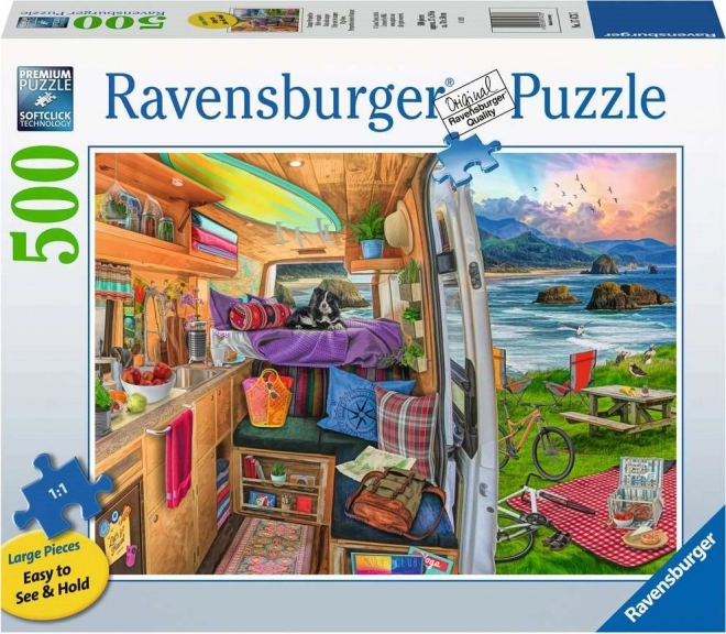 RAVENSBURGER Puzzle Pohled z karavanu XXL 500 dílků