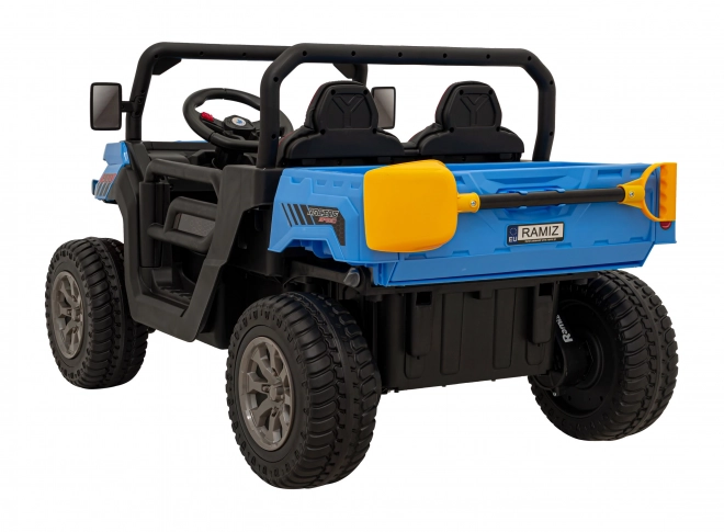 Dětské autíčko Pick-Up Speed 900 Blue + pohon 4x4 + pohyblivá naběračka + nosič zavazadel + dálkové ovládání + lopata + LED audio