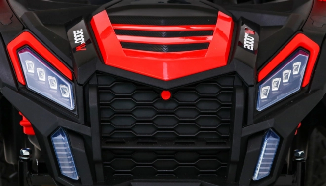 Silná závodní čtyřkolka buggy pro 2 děti Červená + Střídavý motor + Nafukovací kola + LED audio