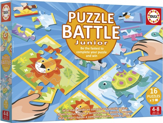 EDUCA Puzzle bitva Zvířátka 16x9 dílků