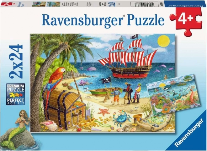 RAVENSBURGER Puzzle Piráti a mořské víly 2x24 dílků