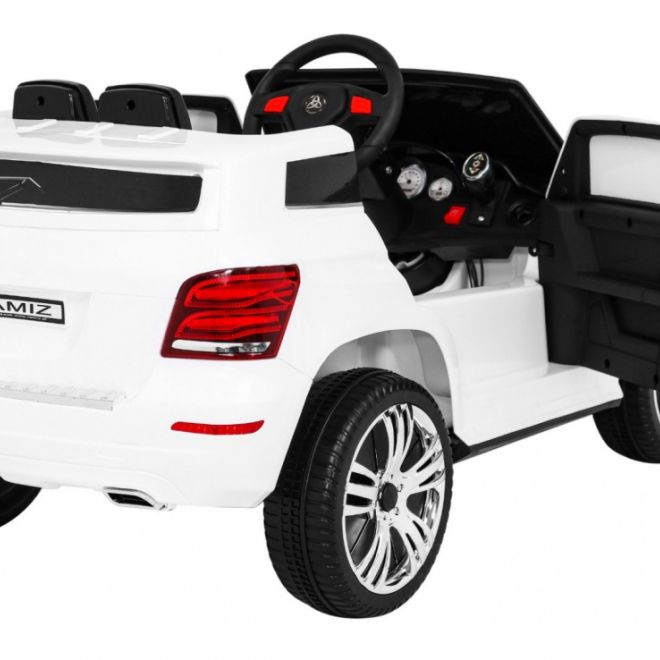 Dětské autíčko City Rider Bílé + Dálkové ovládání + Nastavení volantu + Pomalý start + MP3 USB + LED dioda