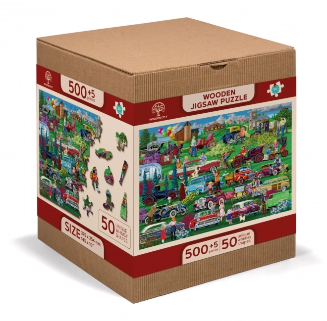 Wooden City Dřevěné puzzle Veteráni 2v1, 505 dílků EKO