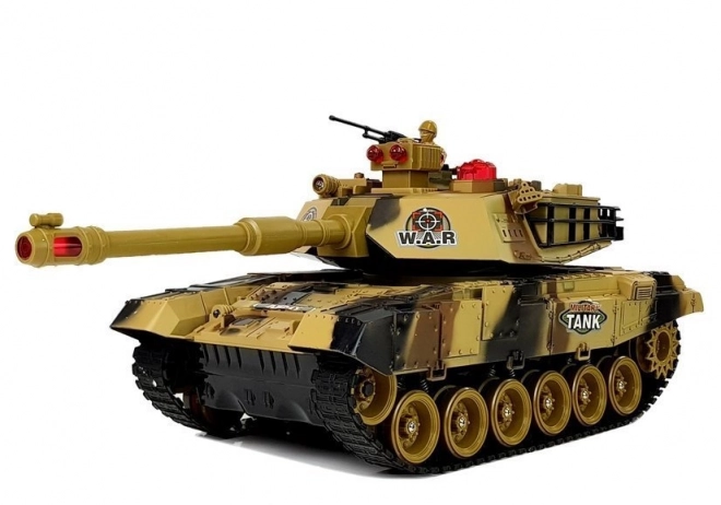 Velký dálkově ovládaný R/C Tank 2,4 Ghz Světla Zvuky Střelba Žlutá