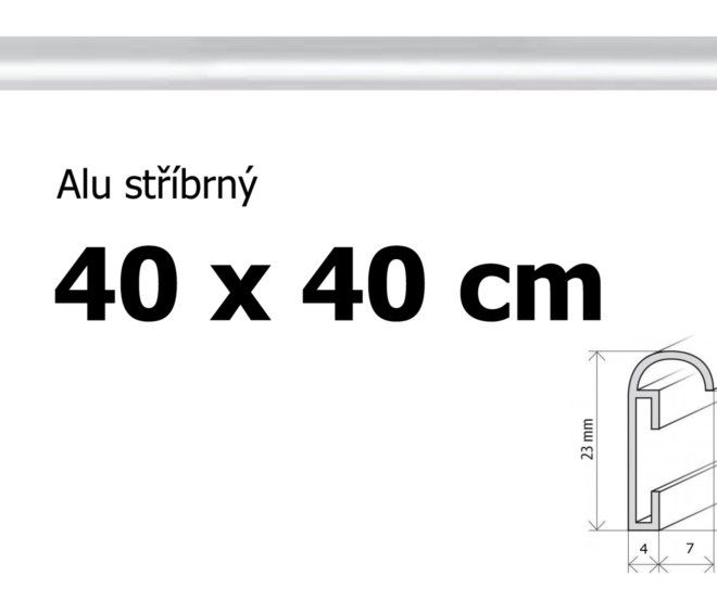 BFHM Hliníkový rám 40x40cm - stříbrný