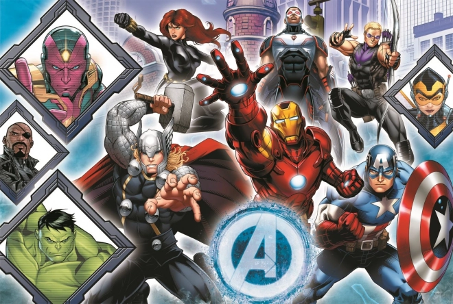 Puzzle 104 XL Super Shape Vaši oblíbení Avengers/The Avengers 60x40cm v krabici 40x27x6cm