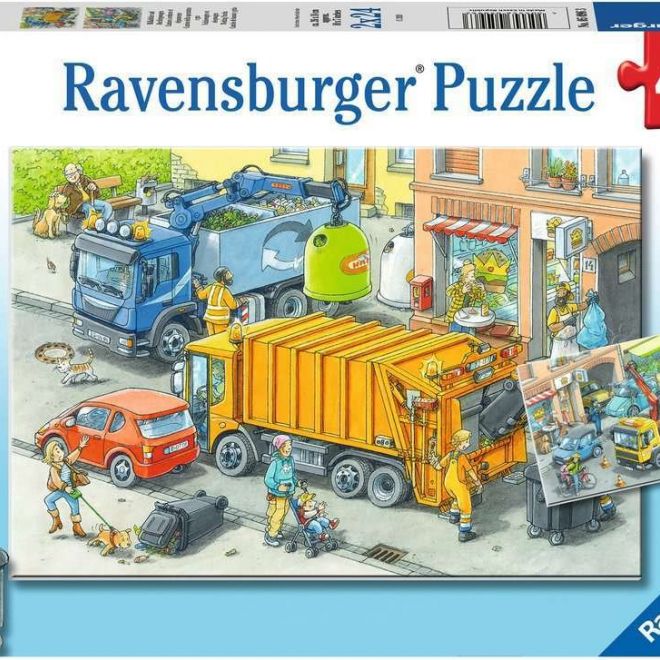 RAVENSBURGER Puzzle Popeláři a odtahový vůz 2x24 dílků