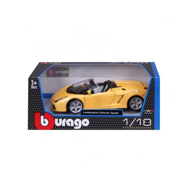 Kovový model autíčka Lamborghini Gallardo Spyder žlutý