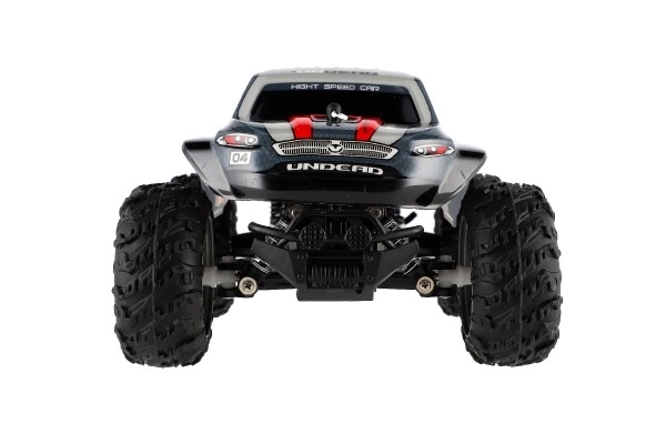 Auto RC pick up terénní plast 25cm 2,4GHZ na baterie šedo-červený v krabici 32x14x18cm