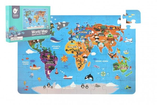 Puzzle Mapa světa - 48 dílků